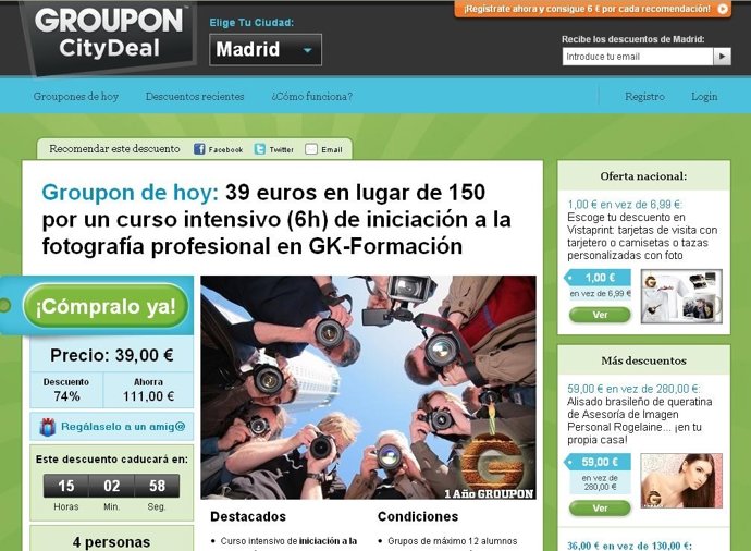Página Web Groupon