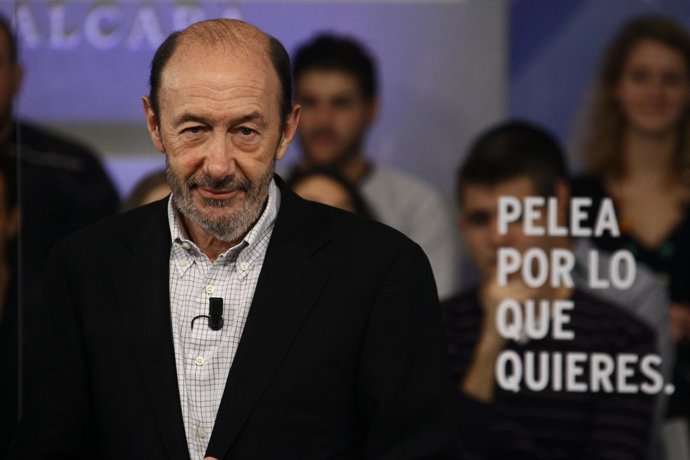 Primer Plano Del Candidato Del PSOE Al Gobierno, Alfredo Pérez Rubalcaba