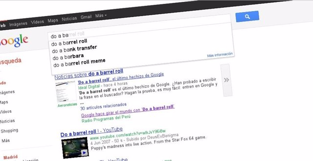 Google homenajea el 'do a barrel roll