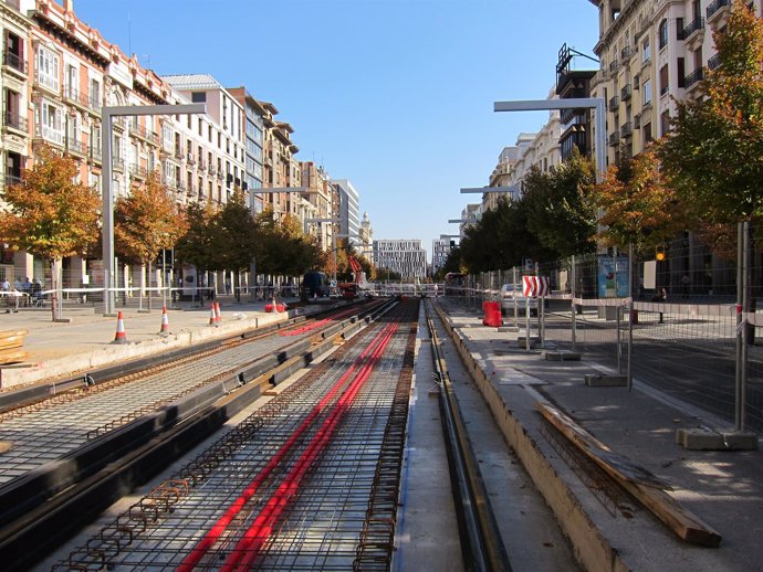 Obras Tranvía En Independencia, En Zaragoza
