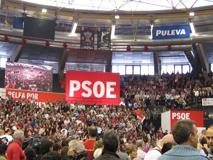 Mitin PSOE En  Valencia