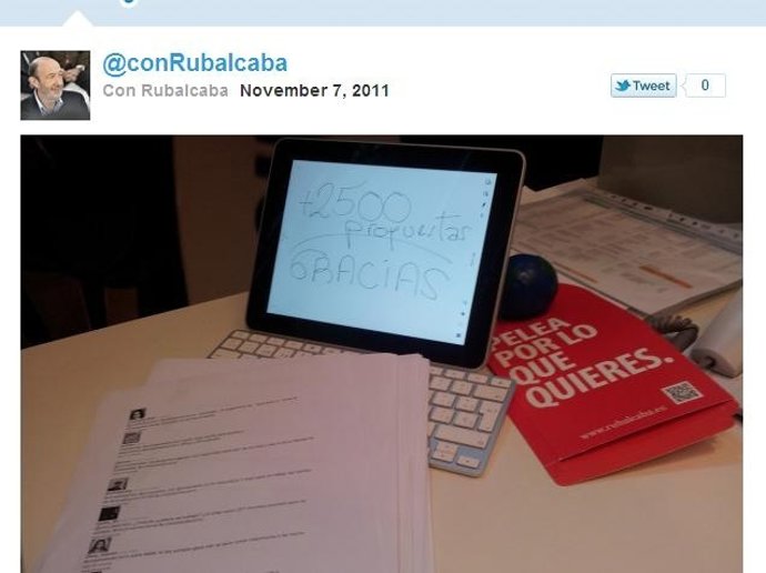 El Equipo De Rubalcaba Agradece Las Sugerencias De Los 'Tuiteros'