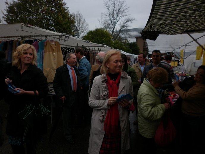 Fernández, Repartiendo Propaganda En El Mercado.