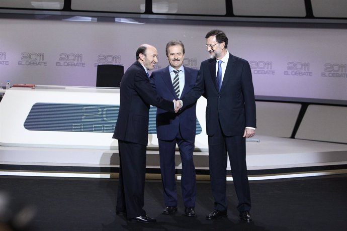 Alfredo Pérez Rubalcaba Y Mariano Rajoy En El Debate Electoral De Cara Al 20N