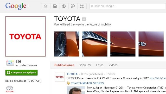 Página De Toyota En Páginas Google+