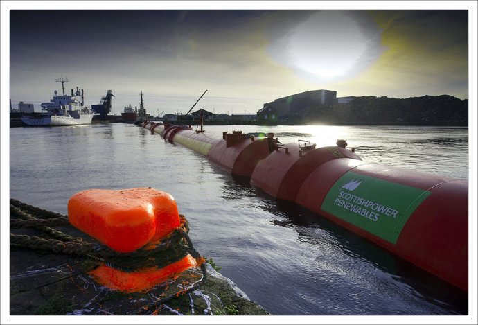 Pelamis Wave Sets Off From Leith Docks Edinburgh Basin On Route To The Orkneys.F