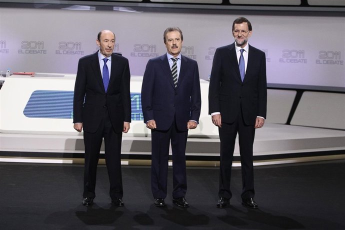 Alfredo Pérez Rubalcaba Y Mariano Rajoy En El Debate Electoral De Cara Al 20N