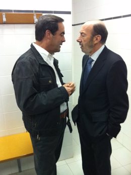 Rubalcaba Y Bono Antes De Participar En Un Mitin En Toledo