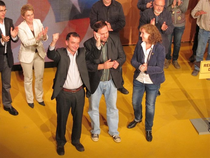 A.Bosch, O.Junqueras (ERC) Y R.Carandell (Reagrupament)