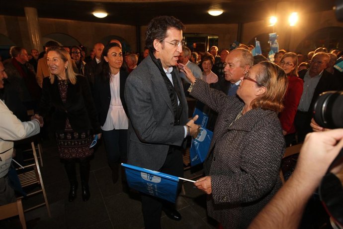 Mitin Del PP En Marín Con Alberto Núñez Feijóo Y Ana Pastor.