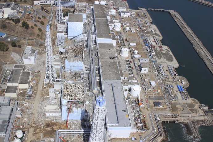 Vista aérea de la central de Fukushima