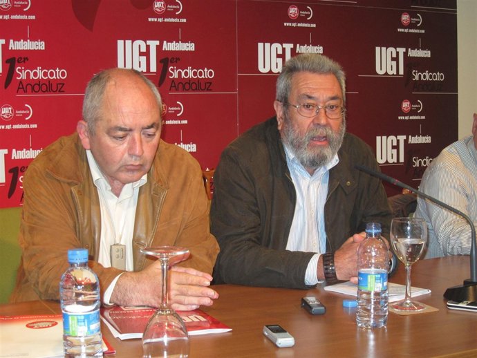 El Secretario General De UGT, Cándido Méndez, Junto A Manuel Pastrana. 