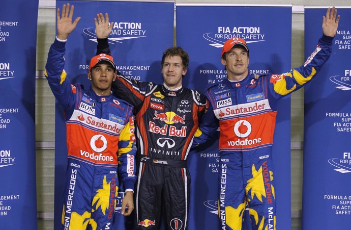 Hamilton, Vettel Y Button En Abu Dhabi