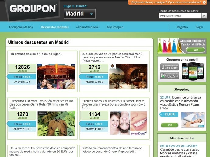 Página Web Groupon En España