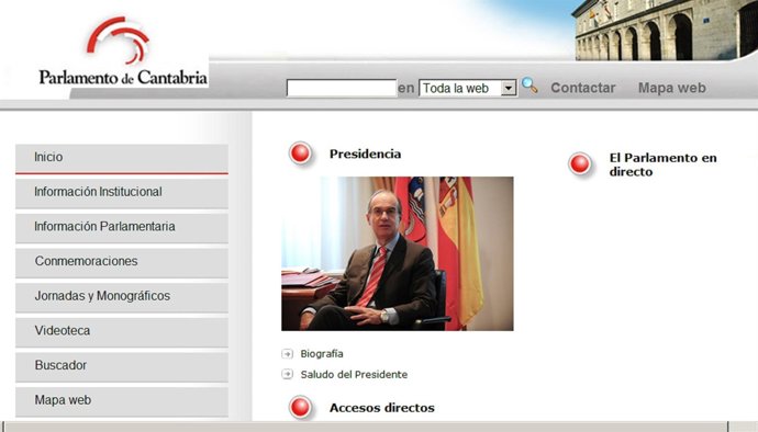 Web Parlamento De Cantabria