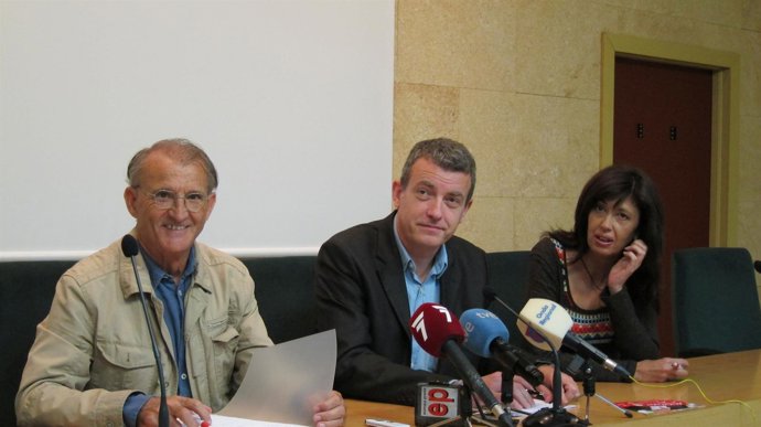 Pedro Costa Morata Y Su Compañera Victoria Rodríguez (IU) Con Daniel Bueno (CCOO