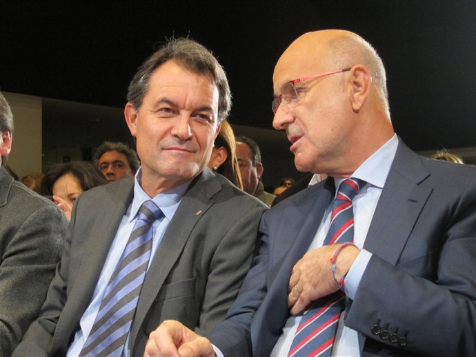 Artur Mas Y Josep Antoni Duran (Ciu) En Un Mitin