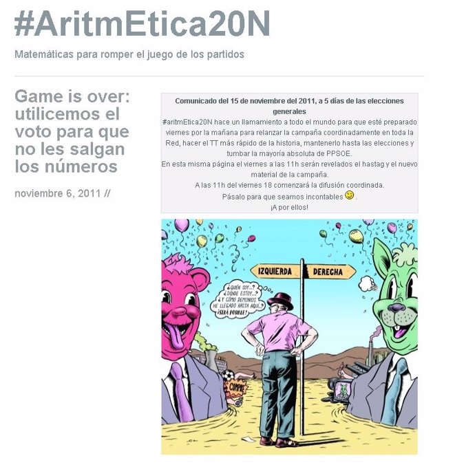 #Aritmetica20n, Campaña Elecciones
