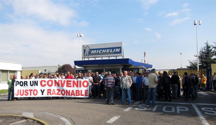 Una de las concentraciones a las puertas de Michelin