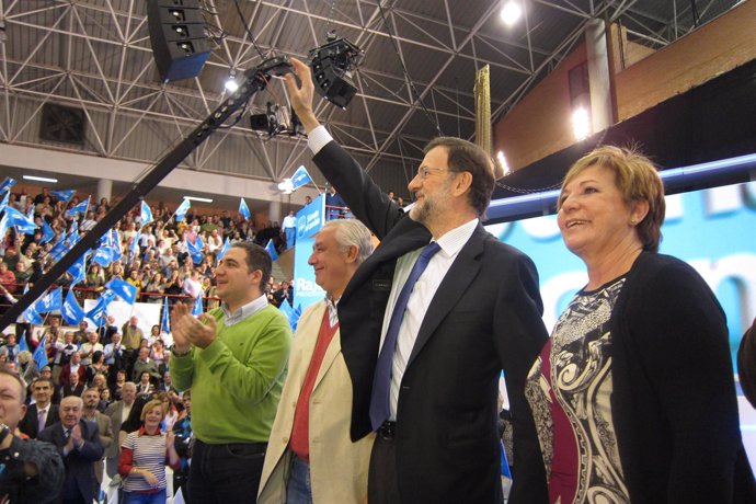 Rajoy, Con Arenas Y Villalobos, En Un Acto Electoral En Málaga