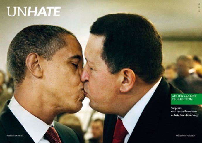 Barack Obama Y Hugo Chávez Se Besan Para La Campaña De Benetton 
