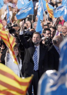Mariano Rajoy En Un Mitin En Cataluña