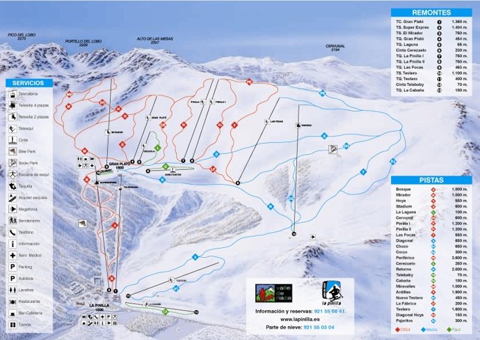 Mapa De Las Pistas De La Estación De Esquí De La Pinilla