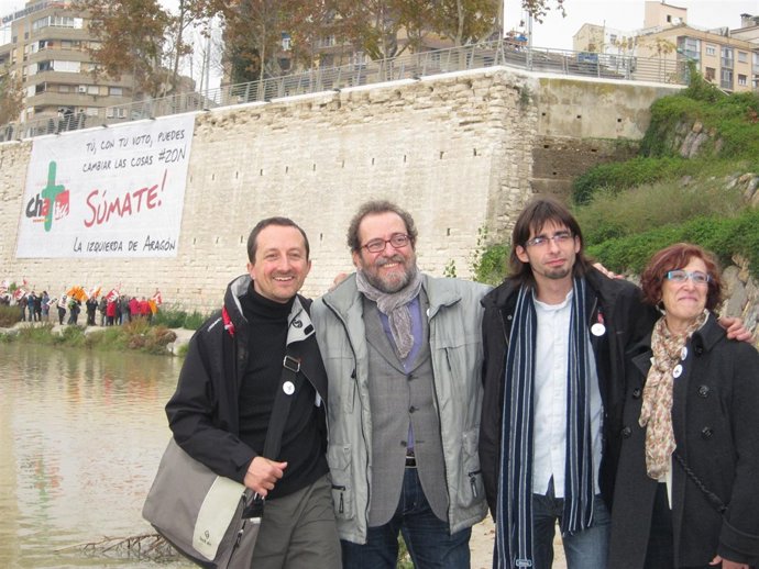 Paz, Yuste, Sanz Y Martínez En El Acto Electoral En El Balcón De San Lázaro