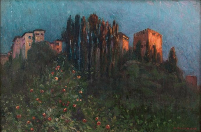 Cuadro 'Vista De La Alhambra' De Gustavo Bacarisas