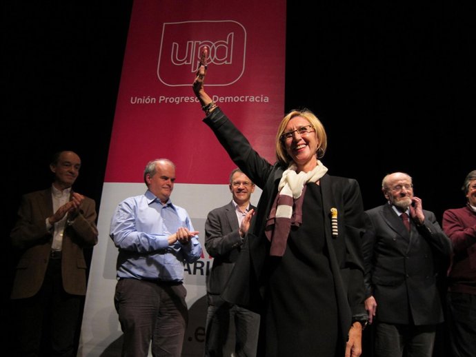 Rosa Díez Durante El Acto De Cierre De Campaña