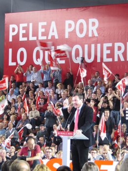 Tomás Gómez, En El Mítin De Cierre De Campaña Del PSOE