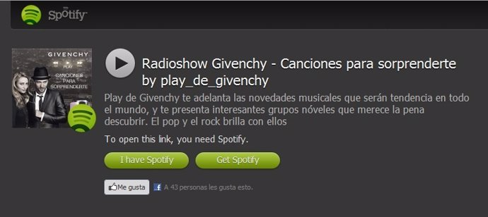 'Radioshow' De Spotify Y Givenchy