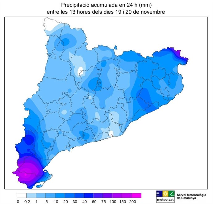 Mapa De Las Precipitaciones En Catalunya Este Fin De Semana