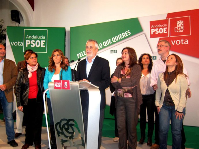 Griñán Comparece Ante Los Medios En La Sede Del PSOE-A