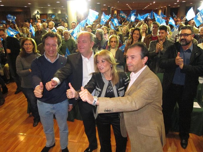 Floriano, Monago, Nevado Y León En El Acto De Cierre De Campaña Del PP