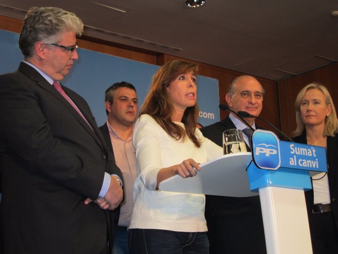 J.Cornet, A.S.Camacho, J.Fernández Y Á.Esteller (PP) en la noche electoral