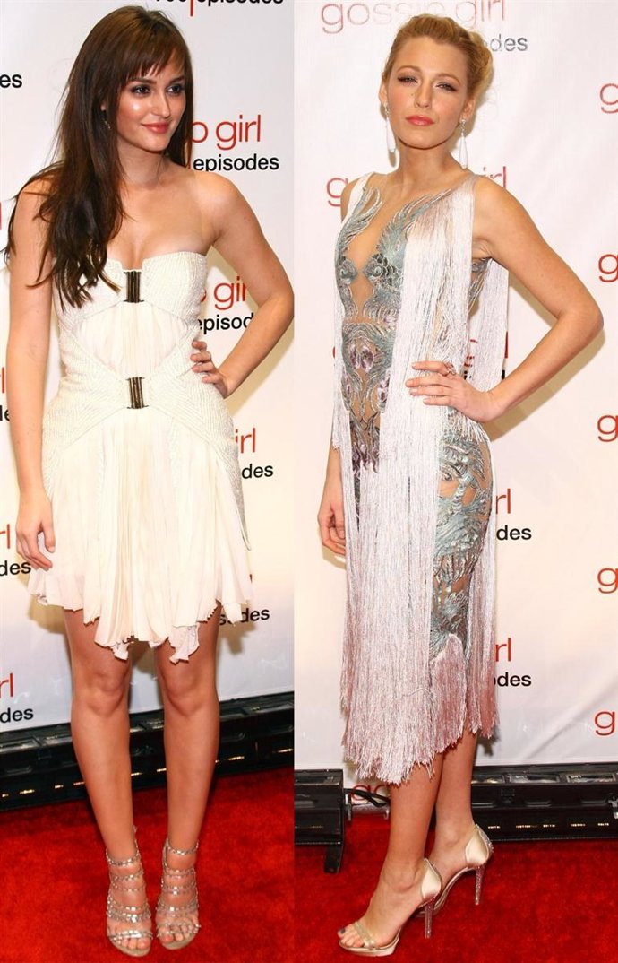 Montaje De Leighton Meester Y Blake Lively En La Celebración Del Capítulo 100