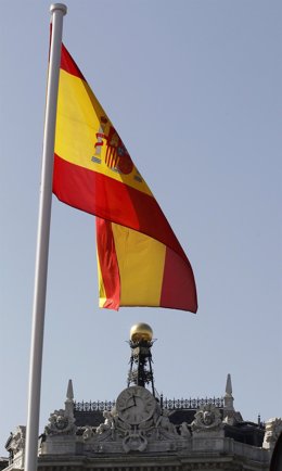 Recurso De La Bandera De España En El Banco De España