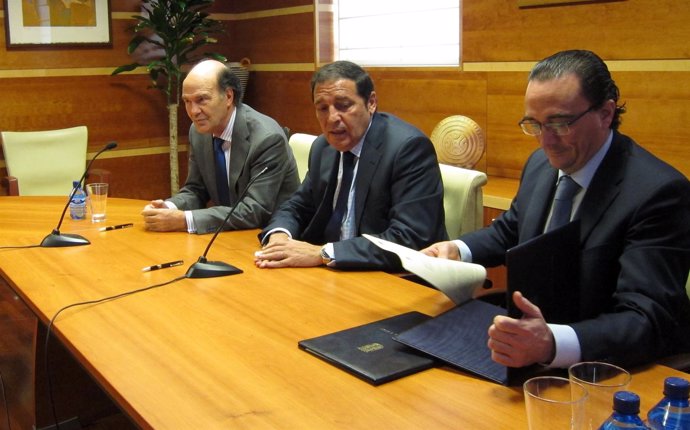 José Luis Díaz Villarig (Fondo) Junto Al Consejero De Sanidad