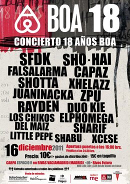 Cartel Del Concierto BOA 18