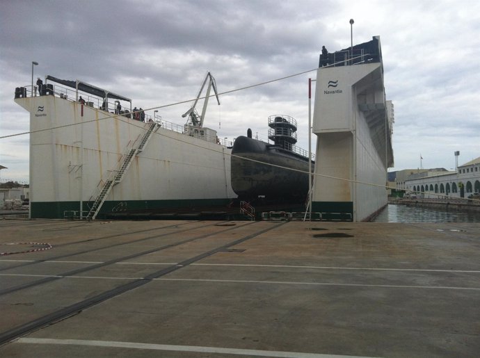 Varada Del Submarino S-73 'Mistral' En El Astillero De Cartagena 