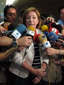 Marga Sanz atiende a los medios en imagen de archivo