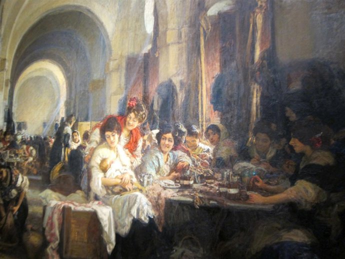 'Las Cigarreras', Óleo De Gonzalo De Bilbao Expuesto En El Bellas Artes De Sevil