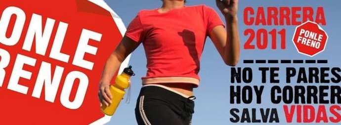 Cartel III Carrera Ponle Freno Del Grupo Antena 3