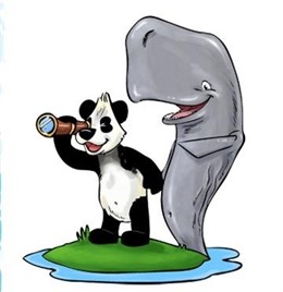 Dibujo De Un Cachalote Y Oso Panda