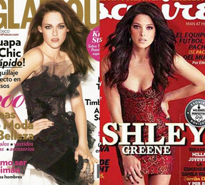 Montaje De Kristen Stewart En 'Glamour' Y Ashley Greene En 'Esquire'