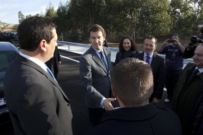 El presidente de la Xunta, Alberto Núñez Feijóo, en Cee