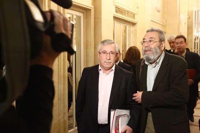 Secretarios Generales De UGT Y CCOO, Cándido Méndez E Ignacio Fernández Toxo