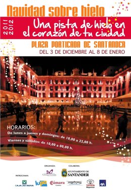 Cartel Promocional De La Pista De Hielo De Santander