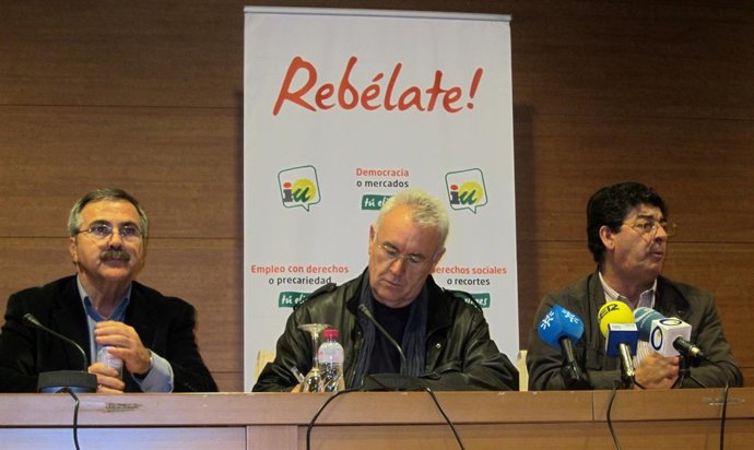 Luis Segura, Cayo Lara Y Diego Valderas En Rueda De Prensa.
